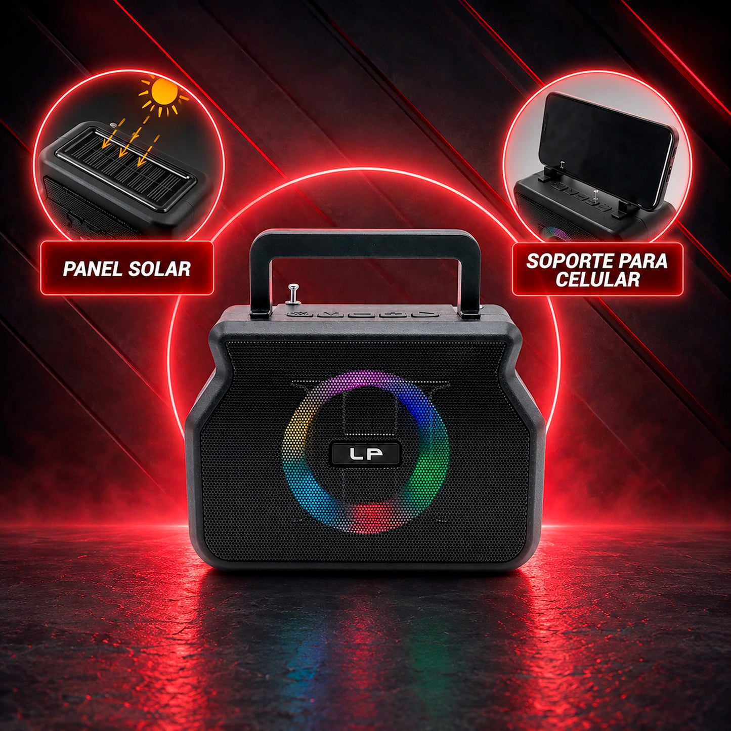Parlante Good Bass LP-105 Con Panel Solar