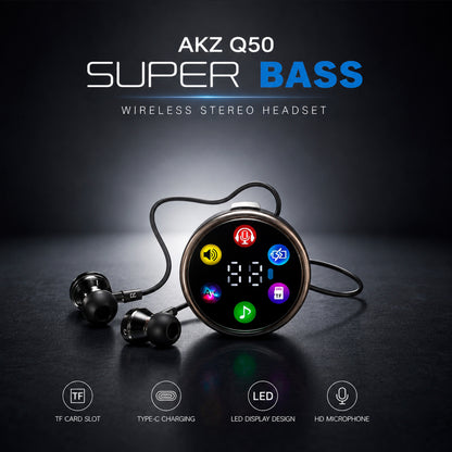 Audífonos Inalámbricos AKZ Q50  Con Pantalla LED Bluetooth