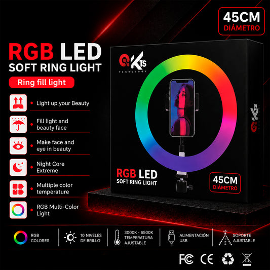 Aro de Luz LED RGB KTS – 45 cm (18")