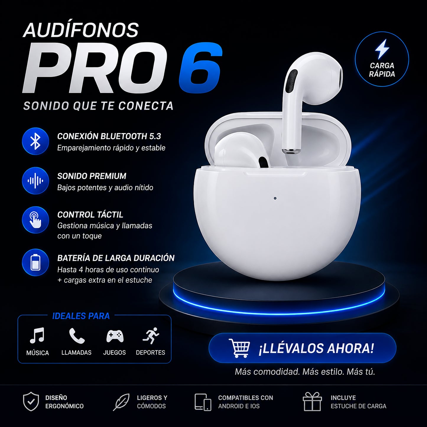 Auriculares Inalámbricos Pro 6