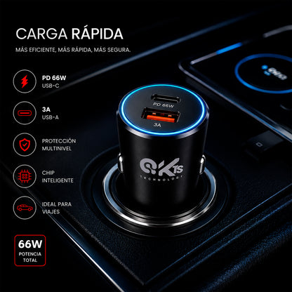 Cargador de Carro Inteligente KTS Doble Puerto USB P06