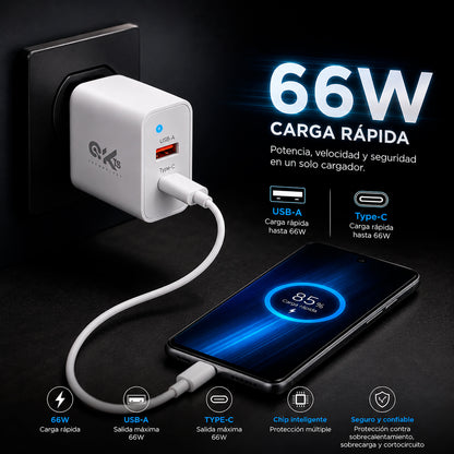 Cargador de Pared Ultra Rápido KTS 66W KTS-172