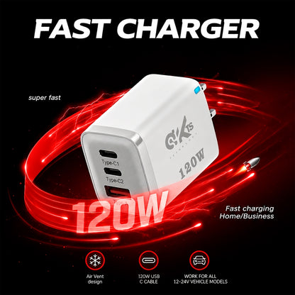 Cargador de Viaje 120W Súper Rápido KTS-173