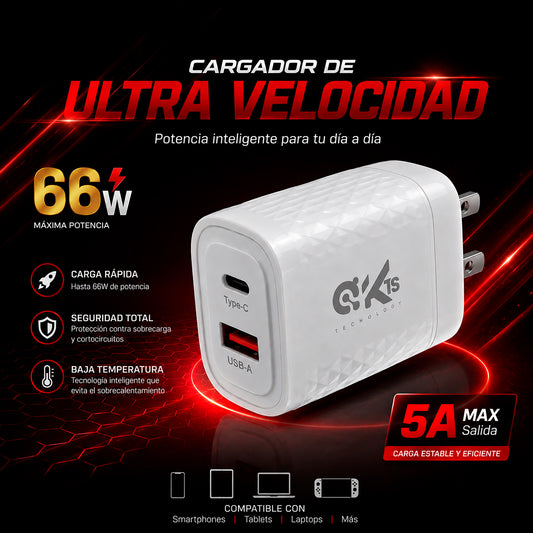 Cargador de Ultra Alta Velocidad 66W KTS-174