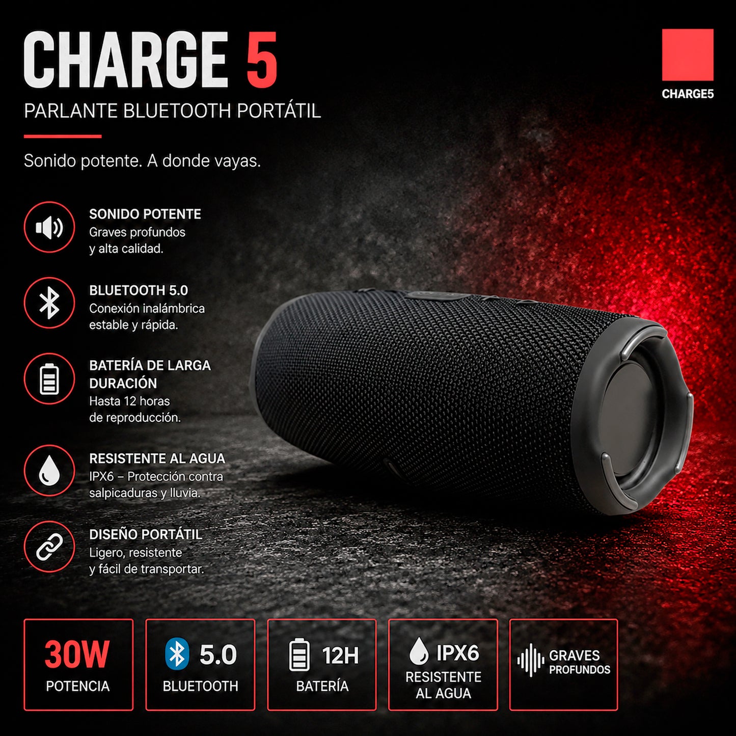 Parlante Charce05 Negro