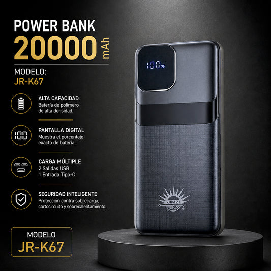 Power Bank JIMZI JR-K67 20.000 miliamperios