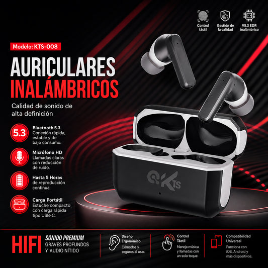 Auriculares Inalámbricos Libertad y Sonido Premium KTS-008